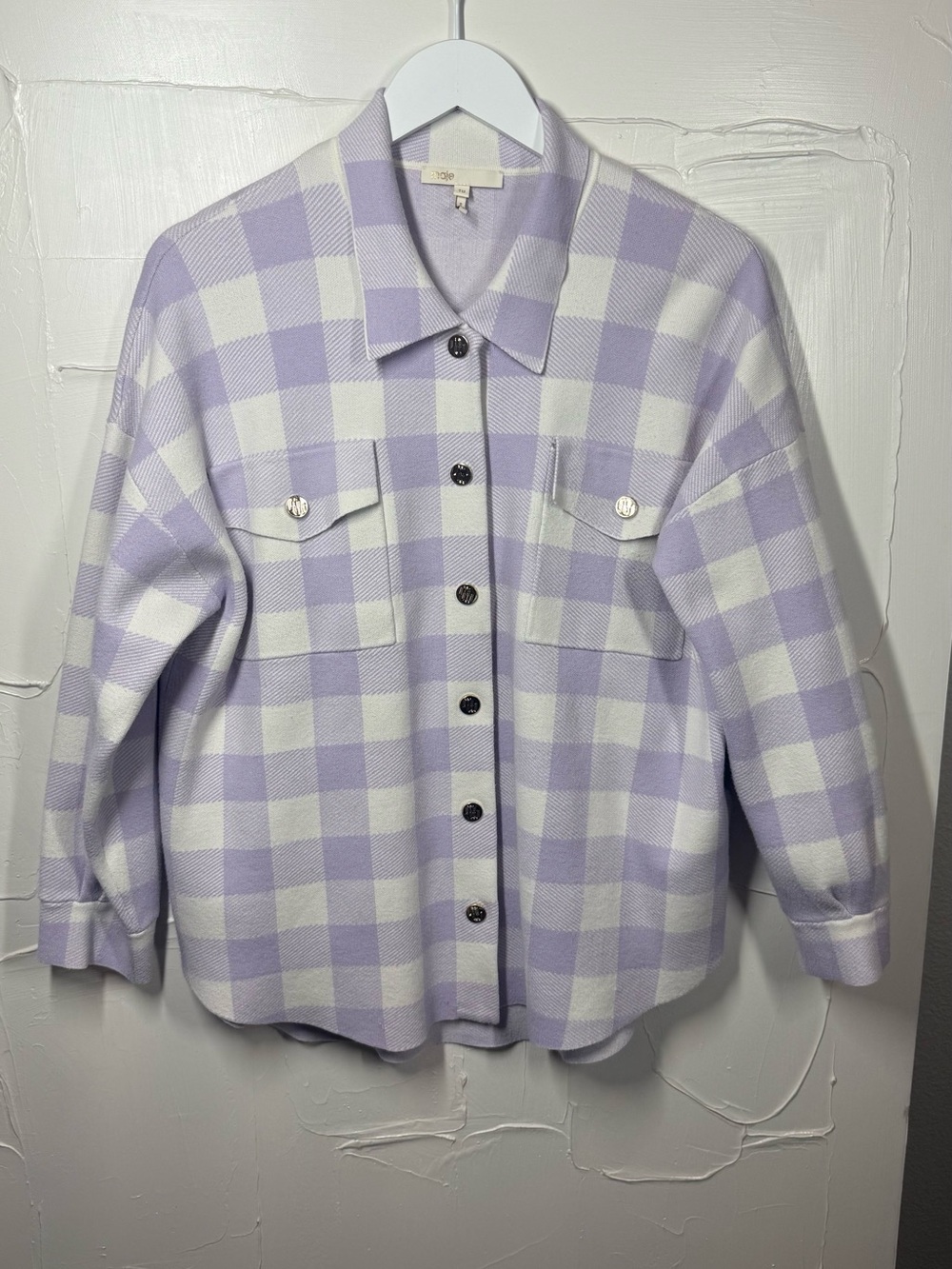 SOLD Maje Oversized Check Shacket – One Size (TU)
